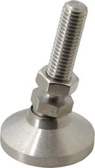 Vlier - 1/2-13 Bolt Thread, Studded Pivotal Stud Mount Leveling Pad & Mount - 5,000 Max Lb Capacity, 1-7/8" Base Diam - USA Tool & Supply