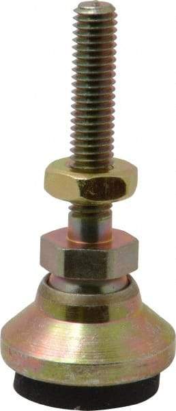Vlier - 10-32 Bolt Thread, Studded Pivotal Stud Mount Leveling Pad & Mount - 525 Max Lb Capacity, 3/4" Base Diam - USA Tool & Supply