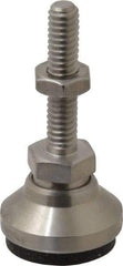 Vlier - 1/4-20 Bolt Thread, Studded Pivotal Stud Mount Leveling Pad & Mount - 1,400 Max Lb Capacity, 1" Base Diam - USA Tool & Supply