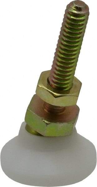 Vlier - 1/4-20 Bolt Thread, Studded Pivotal Stud Mount Leveling Pad & Mount - 200 Max Lb Capacity, 1" Base Diam - USA Tool & Supply