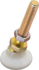 Vlier - 3/8-16 Bolt Thread, Studded Pivotal Stud Mount Leveling Pad & Mount - 300 Max Lb Capacity, 1-1/4" Base Diam - USA Tool & Supply