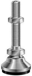 Vlier - 1-8 Bolt Thread, Studded Pivotal Stud Mount Leveling Pad & Mount - 16,400 Max Lb Capacity, 4" Base Diam - USA Tool & Supply