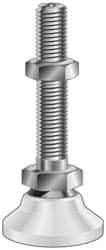 Vlier - 400 Lb Capacity, M12x1.75 Thread, Steel Stud, Studded Pivotal Socket Mount Leveling Pad & Mount - 51mm Stud Length, 76mm Base Diam, Neoprene Pad, 19mm Hex - USA Tool & Supply