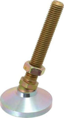 Vlier - 5/8-11 Bolt Thread, Studded Pivotal Stud Mount Leveling Pad & Mount - 6,000 Max Lb Capacity, 2-1/2" Base Diam - USA Tool & Supply
