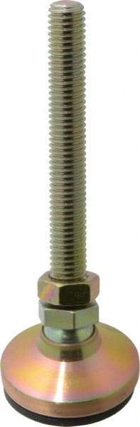 Vlier - 1/2-13 Bolt Thread, Studded Pivotal Stud Mount Leveling Pad & Mount - 3,450 Max Lb Capacity, 1-7/8" Base Diam - USA Tool & Supply