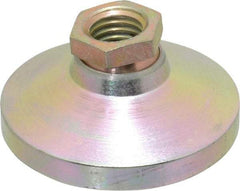 Vlier - 6000 Lb Capacity, 5/8-11 Thread, 1-1/4" OAL, Steel Stud, Tapped Pivotal Socket Mount Leveling Pad - 2-1/2" Base Diam, Steel Pad, 7/8" Hex - USA Tool & Supply