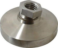 Vlier - 7200 Lb Capacity, 3/4-10 Thread, 1-1/2" OAL, Stainless Steel Stud, Tapped Pivotal Socket Mount Leveling Pad - 3" Base Diam, Stainless Steel Pad, 1-1/16" Hex - USA Tool & Supply