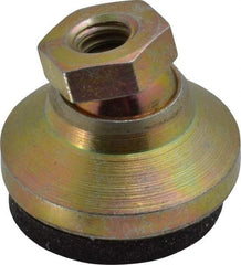 Vlier - 800 Lb Capacity, 1/4-20 Thread, 45/64" OAL, Steel Stud, Tapped Pivotal Socket Mount Leveling Pad - 1" Base Diam, Elastomer Pad, 1/2" Hex - USA Tool & Supply