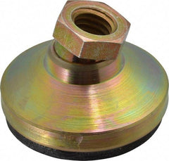 Vlier - 3750 Lb Capacity, 1/2-13 Thread, 1-1/8" OAL, Steel Stud, Tapped Pivotal Socket Mount Leveling Pad - 1-7/8" Base Diam, Elastomer Pad, 3/4" Hex - USA Tool & Supply