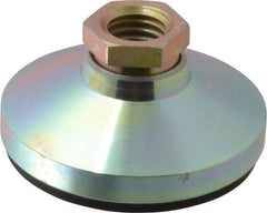 Vlier - 4500 Lb Capacity, 5/8-11 Thread, 1-1/4" OAL, Steel Stud, Tapped Pivotal Socket Mount Leveling Pad - 2-1/2" Base Diam, Elastomer Pad, 7/8" Hex - USA Tool & Supply