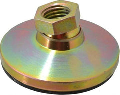Vlier - 16400 Lb Capacity, 1-8 Thread, 1-7/8" OAL, Steel Stud, Tapped Pivotal Socket Mount Leveling Pad - 4" Base Diam, Elastomer Pad, 1-3/8" Hex - USA Tool & Supply