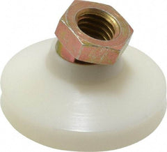 Vlier - 700 Lb Capacity, 1/2-13 Thread, 1-1/8" OAL, Steel Stud, Tapped Pivotal Socket Mount Leveling Pad - 1-7/8" Base Diam, Delrin Pad, 3/4" Hex - USA Tool & Supply