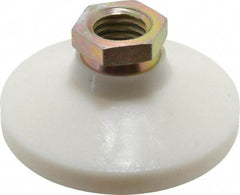 Vlier - 1200 Lb Capacity, 5/8-11 Thread, 1-1/4" OAL, Steel Stud, Tapped Pivotal Socket Mount Leveling Pad - 2-1/2" Base Diam, Delrin Pad, 7/8" Hex - USA Tool & Supply