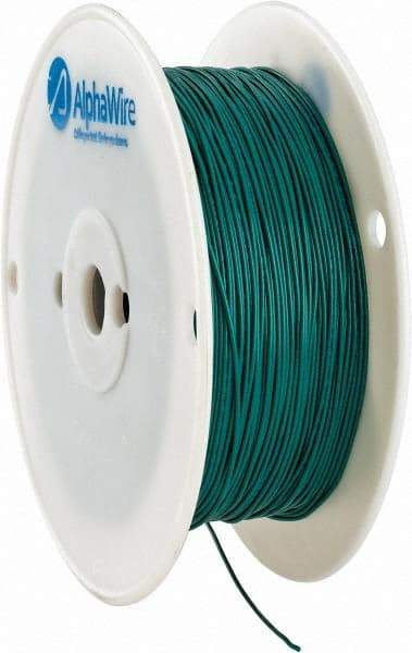 Alpha Wire - 24 AWG, 1 Strand, 305 m OAL, Tinned Copper Hook Up Wire - Green PVC Jacket, 0.052" Diam - USA Tool & Supply
