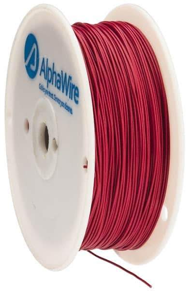 Alpha Wire - 22 AWG, 1 Strand, 305 m OAL, Tinned Copper Hook Up Wire - Red PVC Jacket, 0.057" Diam - USA Tool & Supply