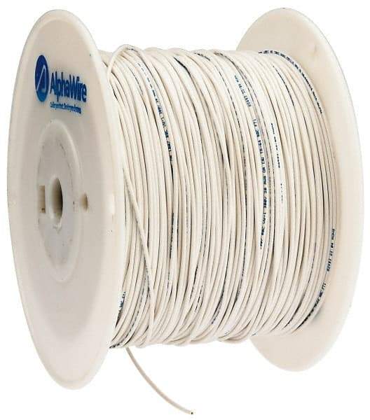 Alpha Wire - 20 AWG, 10 Strand, 305 m OAL, Tinned Copper Hook Up Wire - White PVC Jacket, 0.069" Diam - USA Tool & Supply