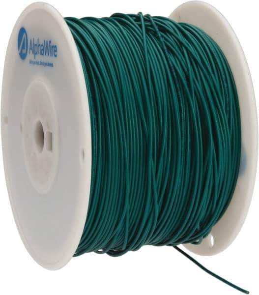 Alpha Wire - 18 AWG, 16 Strand, 305 m OAL, Tinned Copper Hook Up Wire - Green PVC Jacket, 0.079" Diam - USA Tool & Supply