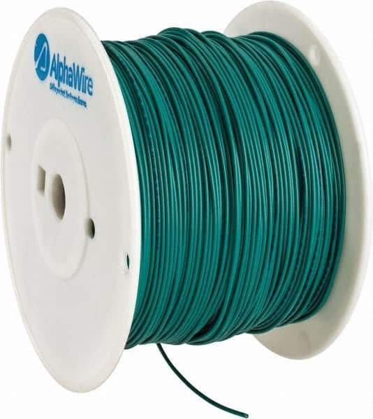 Alpha Wire - 18 AWG, 1 Strand, 305 m OAL, Tinned Copper Hook Up Wire - Green PVC Jacket, 0.072" Diam - USA Tool & Supply