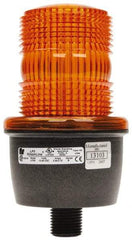 Federal Signal Corp - 12 to 48 VDC, 4X NEMA Rated, Strobe Tube, Amber, Low Profile Mini Strobe Light - 65 to 95 Flashes per min, 1/2 Inch Pipe, 3-1/8 Inch Diameter, 5.8 Inch High, IP66 Ingress Rating, Pipe Mount - USA Tool & Supply