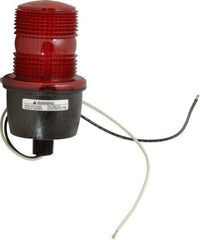 Federal Signal Corp - 120 VAC, 4X NEMA Rated, Strobe Tube, Red, Low Profile Mini Strobe Light - 65 to 95 Flashes per min, 1/2 Inch Pipe, 3-1/8 Inch Diameter, 5.8 Inch High, IP66 Ingress Rating, Pipe Mount - USA Tool & Supply