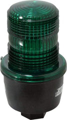 Federal Signal Corp - 120 VAC, 4X NEMA Rated, Strobe Tube, Green, Low Profile Mini Strobe Light - 65 to 95 Flashes per min, 1/2 Inch Pipe, 3-1/8 Inch Diameter, 5.7 Inch High, IP66 Ingress Rating, Pipe Mount - USA Tool & Supply