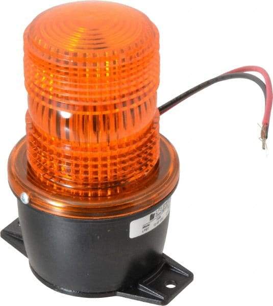 Federal Signal Corp - 12 to 48 VDC, 4X NEMA Rated, Strobe Tube, Amber, Low Profile Mini Strobe Light - 65 to 95 Flashes per min, 3-1/8 Inch Diameter, 5.1 Inch High, IP66 Ingress Rating, T Mount - USA Tool & Supply