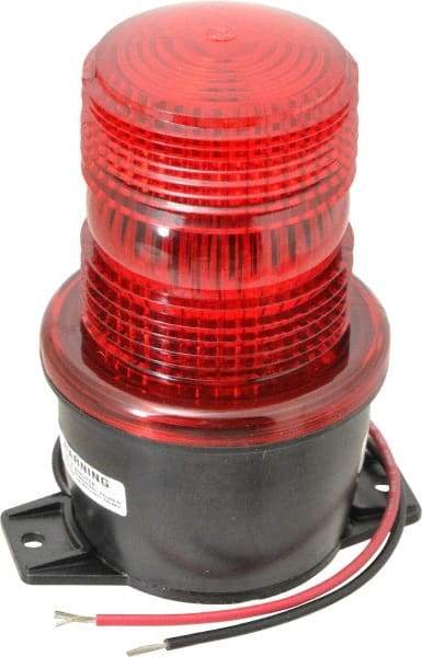 Federal Signal Corp - 12 to 48 VDC, 4X NEMA Rated, Strobe Tube, Red, Low Profile Mini Strobe Light - 65 to 95 Flashes per min, 3-1/8 Inch Diameter, 5.1 Inch High, IP66 Ingress Rating, T Mount - USA Tool & Supply