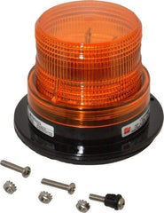 Federal Signal Corp - 12 to 48 VDC, 4X NEMA Rated, Strobe Tube, Amber, Low Profile Mini Strobe Light - 65-95 Flashes per min, 5 Inch Diameter, 3-5/8 Inch High, IP65 Ingress Rating, Surface Mount - USA Tool & Supply