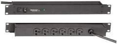 Wiremold - 6 Outlets, 120 Volts, 20 Amps, 6' Cord, Power Outlet Strip - 1 Circuits, Rack Mount, 5-15P NEMA Configuration, 19" Strip, cULus, UL Listed File 1449 - USA Tool & Supply