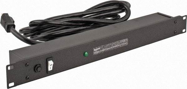 Wiremold - 6 Outlets, 120 Volts, 20 Amps, 15' Cord, Power Outlet Strip - 1 Circuits, Rack Mount, 5-15P NEMA Configuration, cULus, UL Listed File 1449 - USA Tool & Supply