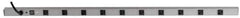 Wiremold - 10 Outlets, 120 Volts, 20 Amps, 15' Cord, Power Outlet Strip - Rack Mount, L5-20P NEMA Configuration, cULus, UL Listed File 1449 - USA Tool & Supply