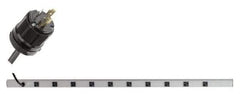 Wiremold - 10 Outlets, 120 Volts, 20 Amps, 6' Cord, Power Outlet Strip - Rack Mount, L5-20P NEMA Configuration, 48" Strip, cULus, UL Listed File 1449 - USA Tool & Supply