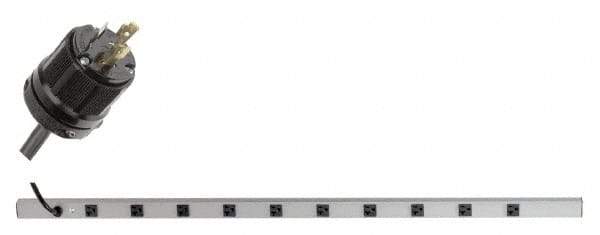 Wiremold - 10 Outlets, 120 Volts, 20 Amps, 15' Cord, Power Outlet Strip - Rack Mount, L5-20P NEMA Configuration, cULus, UL Listed File 1449 - USA Tool & Supply