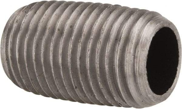 Value Collection - Schedule 40, 1/4" Diam x 7/8" Long Steel Black Pipe Nipple - Threaded - USA Tool & Supply