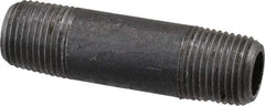 Value Collection - Schedule 40, 1/8" Diam x 1-1/2" Long Steel Black Pipe Nipple - Threaded - USA Tool & Supply