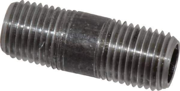 Value Collection - Schedule 40, 1/4" Diam x 1-1/2" Long Steel Black Pipe Nipple - Threaded - USA Tool & Supply