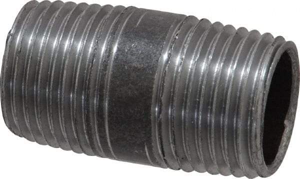 Value Collection - Schedule 40, 1/2" Diam x 1-1/2" Long Steel Black Pipe Nipple - Threaded - USA Tool & Supply