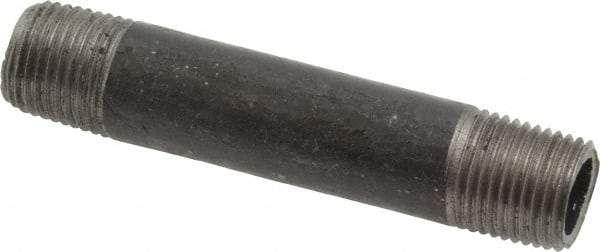 Value Collection - Schedule 40, 1/8" Diam x 2" Long Steel Black Pipe Nipple - Threaded - USA Tool & Supply