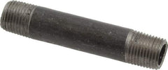 Value Collection - Schedule 40, 1/8" Diam x 2" Long Steel Black Pipe Nipple - Threaded - USA Tool & Supply