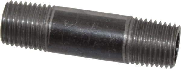 Value Collection - Schedule 40, 1/4" Diam x 2" Long Steel Black Pipe Nipple - Threaded - USA Tool & Supply