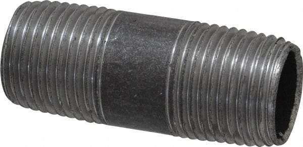 Value Collection - Schedule 40, 1/2" Diam x 2" Long Steel Black Pipe Nipple - Threaded - USA Tool & Supply