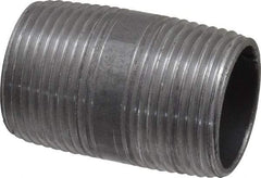 Value Collection - Schedule 40, 1" Diam x 2" Long Steel Black Pipe Nipple - Threaded - USA Tool & Supply