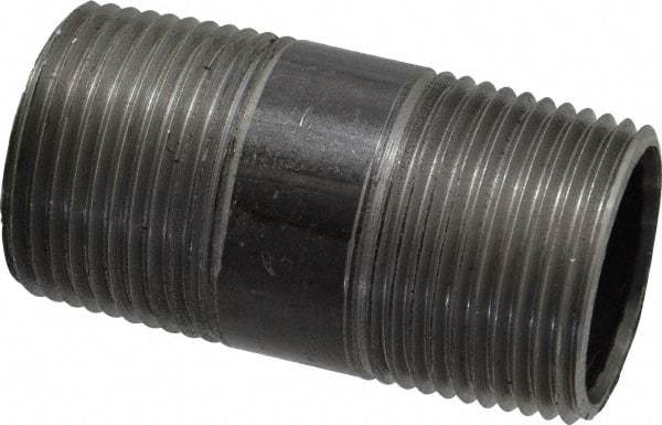 Value Collection - Schedule 40, 1" Diam x 2-1/2" Long Steel Black Pipe Nipple - Threaded - USA Tool & Supply