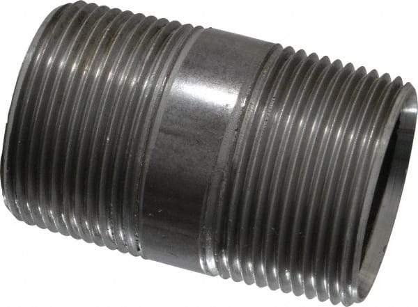 Value Collection - Schedule 40, 1-1/4" Diam x 2-1/2" Long Steel Black Pipe Nipple - Threaded - USA Tool & Supply