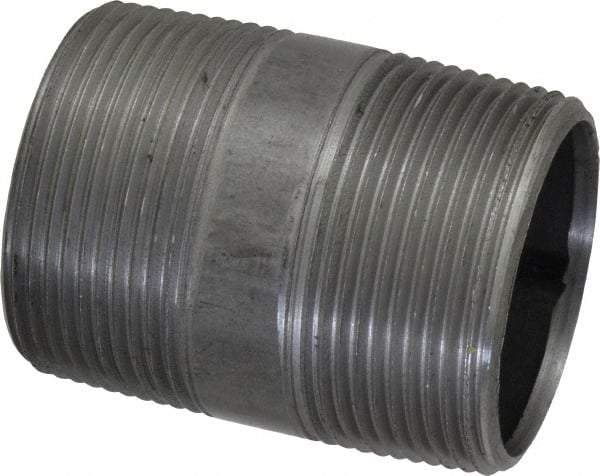 Value Collection - Schedule 40, 1-1/2" Diam x 2-1/2" Long Steel Black Pipe Nipple - Threaded - USA Tool & Supply