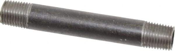 Value Collection - Schedule 40, 1/4" Diam x 3-1/2" Long Steel Black Pipe Nipple - Threaded - USA Tool & Supply