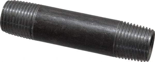 Value Collection - Schedule 40, 1/2" Diam x 3-1/2" Long Steel Black Pipe Nipple - Threaded - USA Tool & Supply