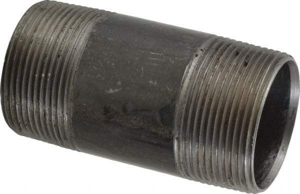 B&K Mueller - Schedule 40, 1-1/2" Diam x 3-1/2" Long Steel Black Pipe Nipple - Threaded - USA Tool & Supply