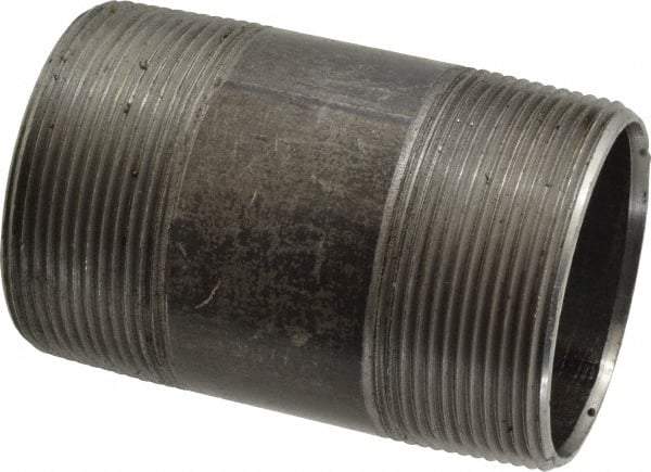 Value Collection - Schedule 40, 2" Diam x 3-1/2" Long Steel Black Pipe Nipple - Threaded - USA Tool & Supply