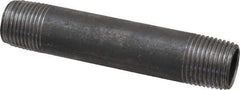 Value Collection - Schedule 40, 1/2" Diam x 4" Long Steel Black Pipe Nipple - Threaded - USA Tool & Supply